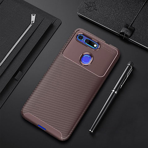 Funda Silicona Carcasa Goma Twill Y01 para Huawei Honor V20 Marron