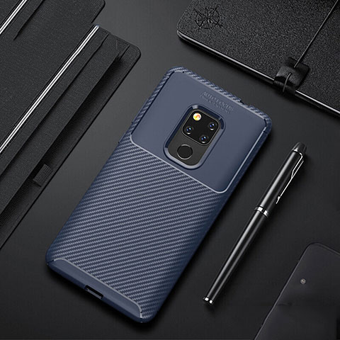 Funda Silicona Carcasa Goma Twill Y01 para Huawei Mate 20 Azul