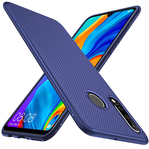 Funda Silicona Carcasa Goma Twill Y01 para Huawei P30 Lite New Edition Azul