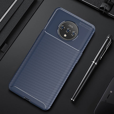 Funda Silicona Carcasa Goma Twill Y01 para OnePlus 7T Azul