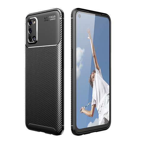 Funda Silicona Carcasa Goma Twill Y01 para Oppo A52 Negro