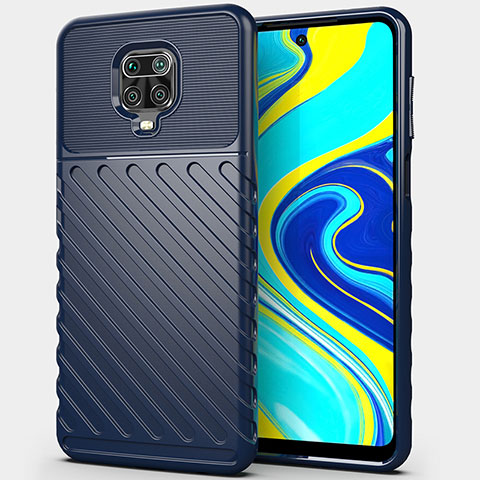 Funda Silicona Carcasa Goma Twill Y01 para Xiaomi Redmi Note 9 Pro Max Azul