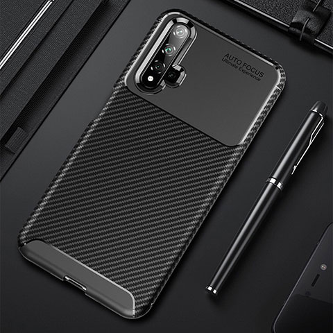 Funda Silicona Carcasa Goma Twill Y02 para Huawei Honor 20 Negro