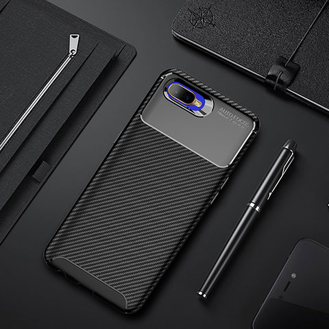 Funda Silicona Carcasa Goma Twill Y02 para Oppo K1 Negro