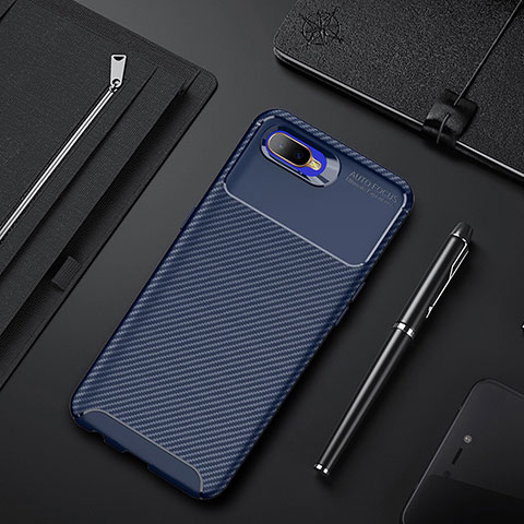 Funda Silicona Carcasa Goma Twill Y02 para Oppo R17 Neo Azul