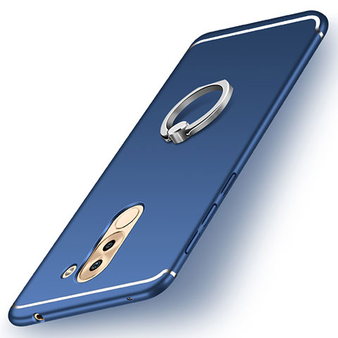 Funda Silicona Carcasa Ultrafina Goma con Anillo de dedo Soporte para Huawei GR5 (2017) Azul