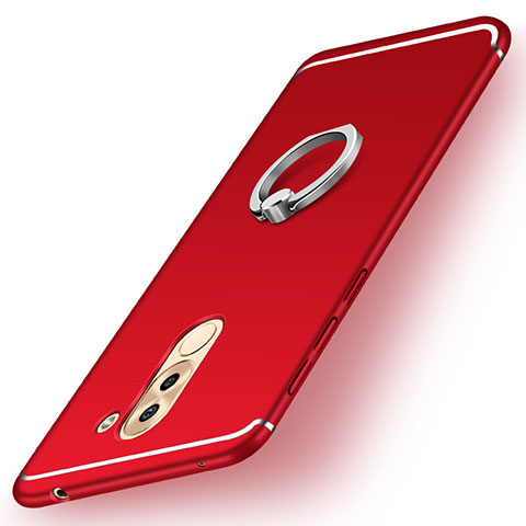 Funda Silicona Carcasa Ultrafina Goma con Anillo de dedo Soporte para Huawei GR5 (2017) Rojo