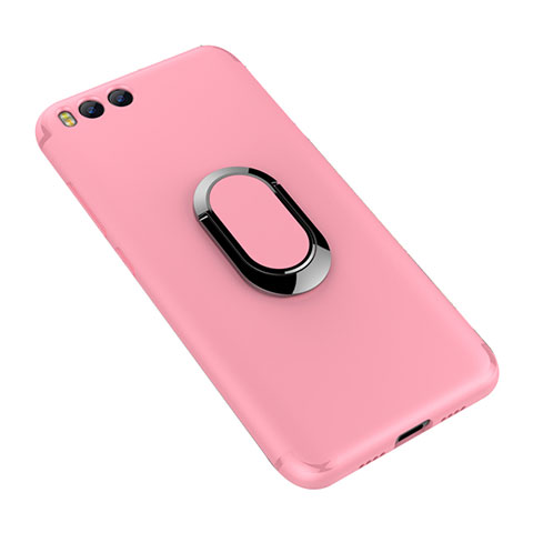 Funda Silicona Carcasa Ultrafina Goma con Anillo de dedo Soporte para Xiaomi Mi 6 Rosa