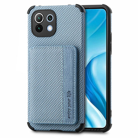 Funda Silicona Carcasa Ultrafina Goma con Magnetico A04 para Xiaomi Mi 11 Lite 5G Azul