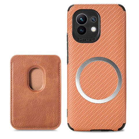 Funda Silicona Carcasa Ultrafina Goma con Magnetico A05 para Xiaomi Mi 11 5G Marron