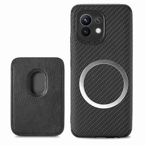 Funda Silicona Carcasa Ultrafina Goma con Magnetico A05 para Xiaomi Mi 11 5G Negro