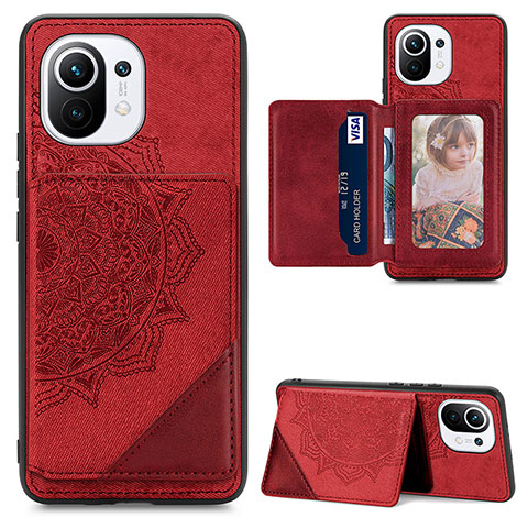 Funda Silicona Carcasa Ultrafina Goma con Magnetico A06 para Xiaomi Mi 11 5G Rojo