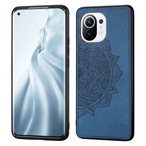 Funda Silicona Carcasa Ultrafina Goma con Magnetico A07 para Xiaomi Mi 11 Lite 4G Azul