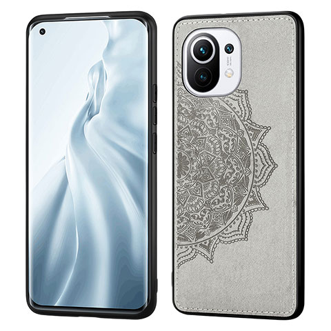 Funda Silicona Carcasa Ultrafina Goma con Magnetico A07 para Xiaomi Mi 11 Lite 4G Gris