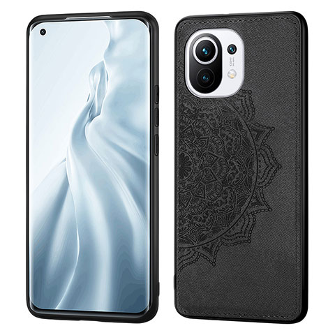 Funda Silicona Carcasa Ultrafina Goma con Magnetico A07 para Xiaomi Mi 11 Lite 5G NE Negro