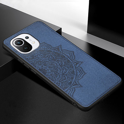 Funda Silicona Carcasa Ultrafina Goma con Magnetico A08 para Xiaomi Mi 11 5G Azul