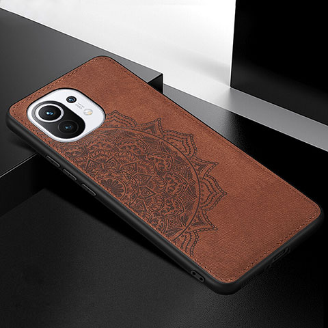 Funda Silicona Carcasa Ultrafina Goma con Magnetico A08 para Xiaomi Mi 11 Lite 5G Marron