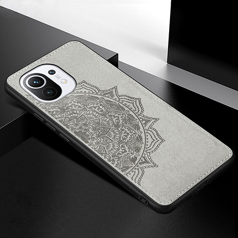 Funda Silicona Carcasa Ultrafina Goma con Magnetico A08 para Xiaomi Mi 11 Lite 5G NE Gris