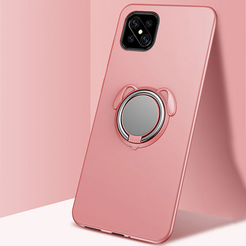 Funda Silicona Carcasa Ultrafina Goma con Magnetico Anillo de dedo Soporte A01 para Oppo A92s 5G Oro Rosa