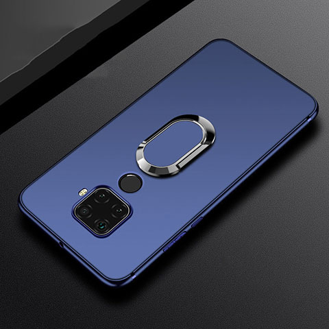 Funda Silicona Carcasa Ultrafina Goma con Magnetico Anillo de dedo Soporte A02 para Huawei Nova 5i Pro Azul