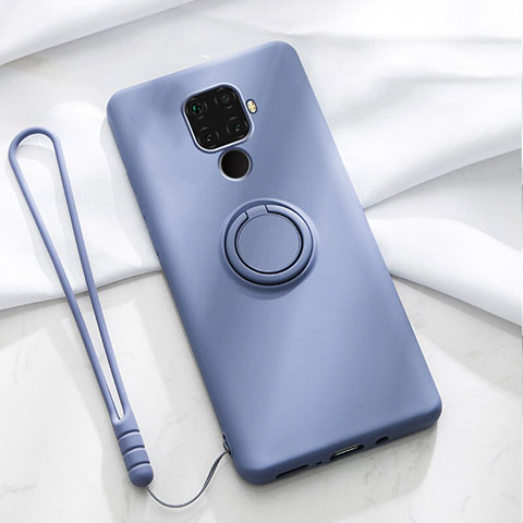 Funda Silicona Carcasa Ultrafina Goma con Magnetico Anillo de dedo Soporte A03 para Huawei Nova 5i Pro Morado