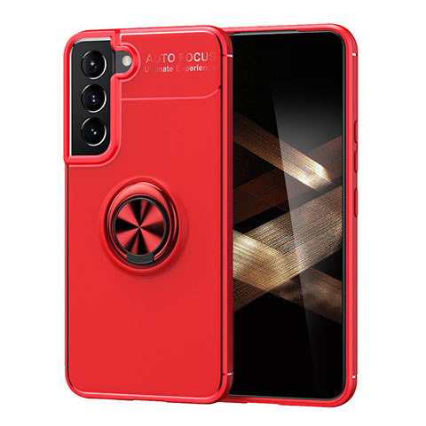 Funda Silicona Carcasa Ultrafina Goma con Magnetico Anillo de dedo Soporte A03 para Samsung Galaxy S24 Plus 5G Rojo