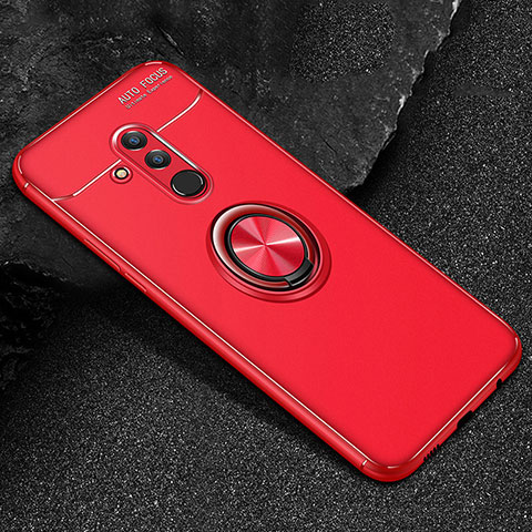 Funda Silicona Carcasa Ultrafina Goma con Magnetico Anillo de dedo Soporte A04 para Huawei Mate 20 Lite Rojo