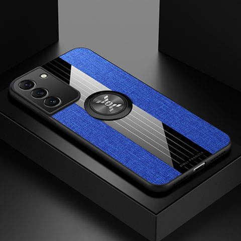 Funda Silicona Carcasa Ultrafina Goma con Magnetico Anillo de dedo Soporte A07 para Samsung Galaxy S24 5G Azul