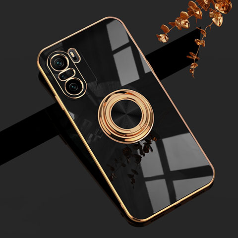 Funda Silicona Carcasa Ultrafina Goma con Magnetico Anillo de dedo Soporte AN1 para Xiaomi Mi 11X 5G Negro