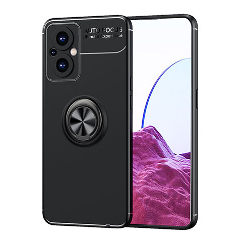 Funda Silicona Carcasa Ultrafina Goma con Magnetico Anillo de dedo Soporte JM1 para OnePlus Nord N20 5G Negro