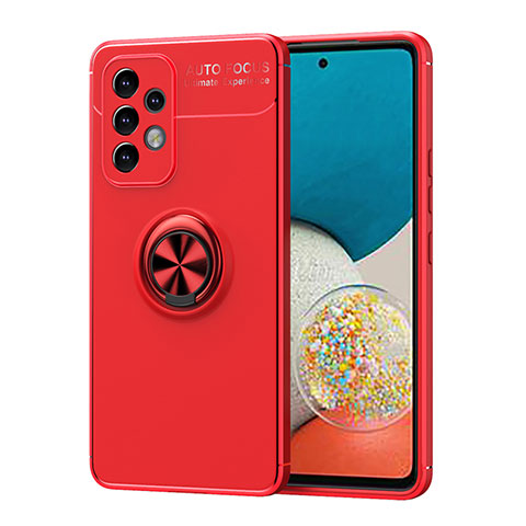 Funda Silicona Carcasa Ultrafina Goma con Magnetico Anillo de dedo Soporte JM1 para Samsung Galaxy A33 5G Rojo