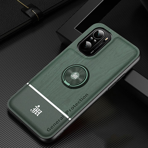 Funda Silicona Carcasa Ultrafina Goma con Magnetico Anillo de dedo Soporte JM1 para Xiaomi Mi 11X 5G Verde