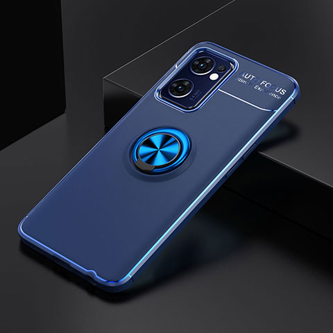 Funda Silicona Carcasa Ultrafina Goma con Magnetico Anillo de dedo Soporte JM2 para OnePlus Nord CE 2 5G Azul