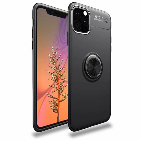 Funda Silicona Carcasa Ultrafina Goma con Magnetico Anillo de dedo Soporte para Apple iPhone 11 Pro Negro