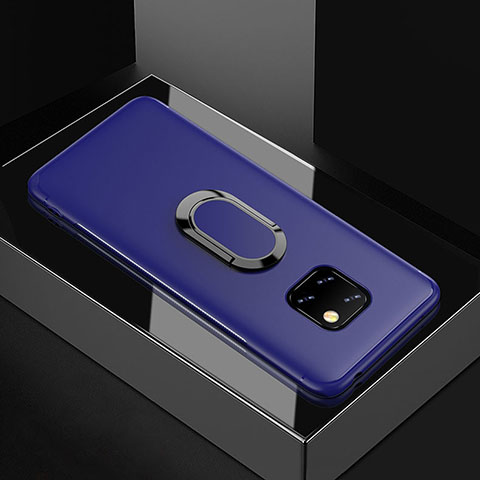 Funda Silicona Carcasa Ultrafina Goma con Magnetico Anillo de dedo Soporte para Huawei Mate 20 Pro Azul