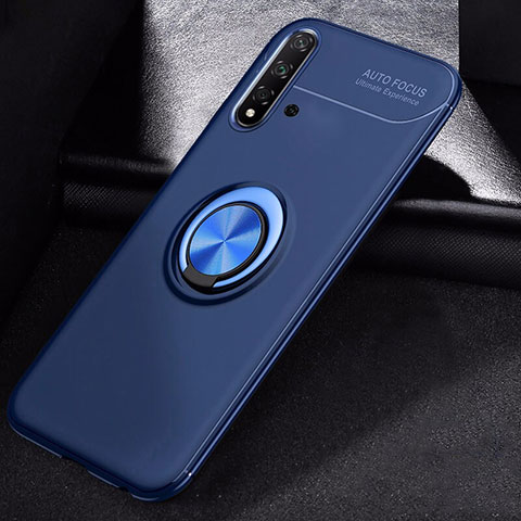 Funda Silicona Carcasa Ultrafina Goma con Magnetico Anillo de dedo Soporte para Huawei Nova 5 Pro Azul