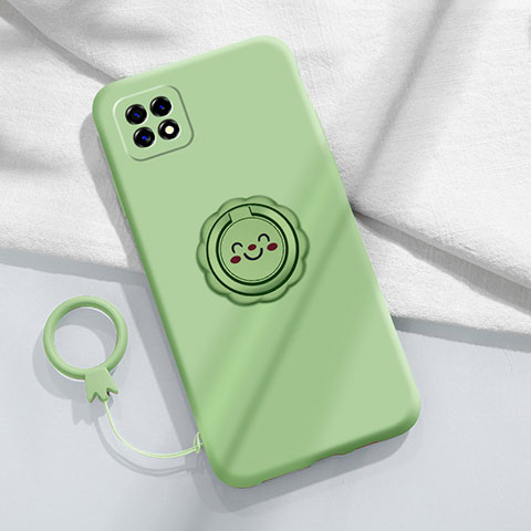 Funda Silicona Carcasa Ultrafina Goma con Magnetico Anillo de dedo Soporte para Oppo A72 5G Menta Verde