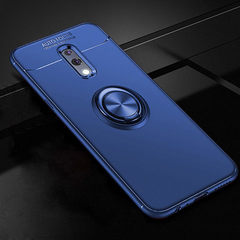 Funda Silicona Carcasa Ultrafina Goma con Magnetico Anillo de dedo Soporte para Oppo K3 Azul