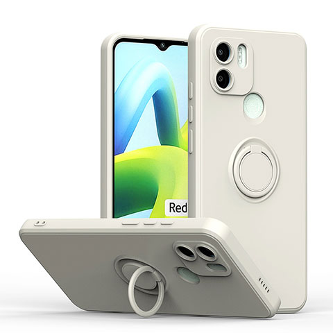 Funda Silicona Carcasa Ultrafina Goma con Magnetico Anillo de dedo Soporte QW1 para Xiaomi Redmi A1 Blanco