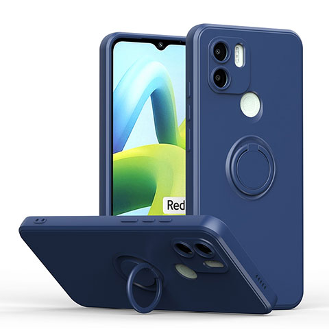 Funda Silicona Carcasa Ultrafina Goma con Magnetico Anillo de dedo Soporte QW1 para Xiaomi Redmi A1 Plus Azul