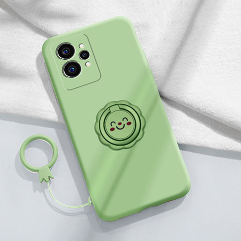 Funda Silicona Carcasa Ultrafina Goma con Magnetico Anillo de dedo Soporte S01 para Realme GT Neo 3T 5G Verde