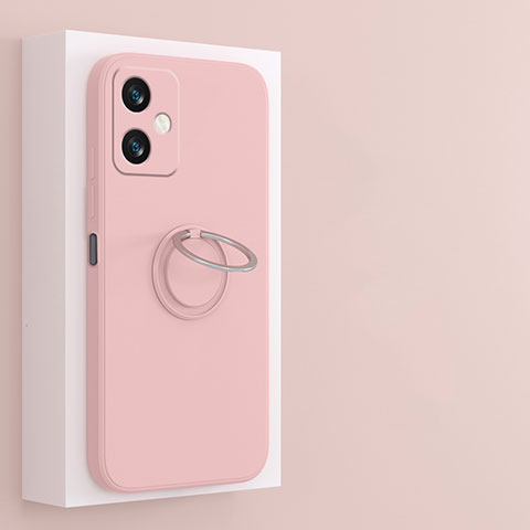 Funda Silicona Carcasa Ultrafina Goma con Magnetico Anillo de dedo Soporte S01 para Xiaomi Redmi Note 12R Pro 5G Rosa