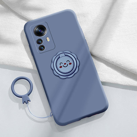 Funda Silicona Carcasa Ultrafina Goma con Magnetico Anillo de dedo Soporte S04 para Xiaomi Redmi Note 12S Gris Lavanda