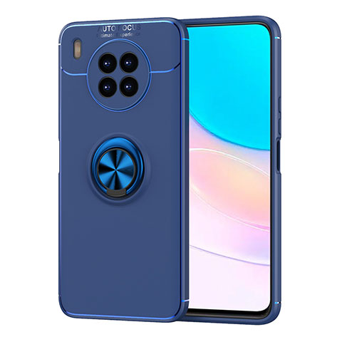 Funda Silicona Carcasa Ultrafina Goma con Magnetico Anillo de dedo Soporte SD1 para Huawei Honor 50 Lite Azul