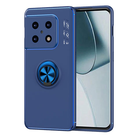 Funda Silicona Carcasa Ultrafina Goma con Magnetico Anillo de dedo Soporte SD1 para OnePlus 10 Pro 5G Azul