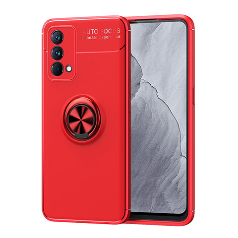 Funda Silicona Carcasa Ultrafina Goma con Magnetico Anillo de dedo Soporte SD1 para Realme GT Master 5G Rojo