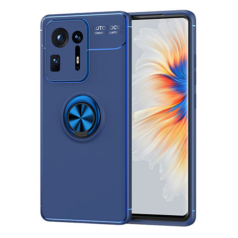 Funda Silicona Carcasa Ultrafina Goma con Magnetico Anillo de dedo Soporte SD1 para Xiaomi Mi Mix 4 5G Azul