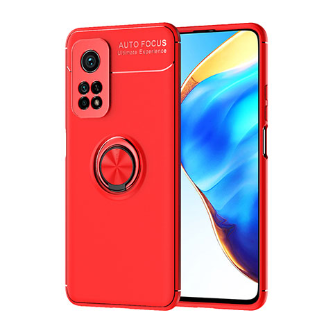 Funda Silicona Carcasa Ultrafina Goma con Magnetico Anillo de dedo Soporte SD1 para Xiaomi Redmi K30S 5G Rojo