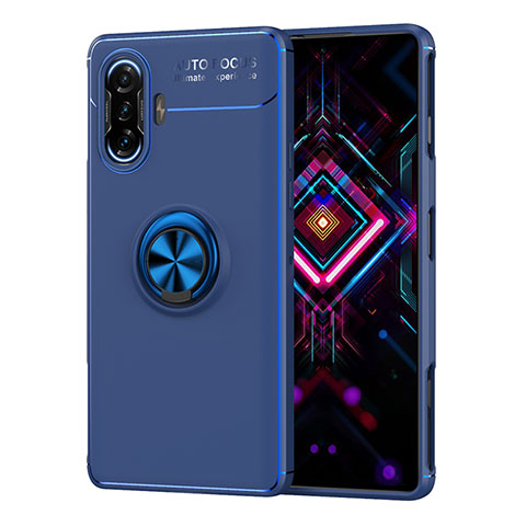 Funda Silicona Carcasa Ultrafina Goma con Magnetico Anillo de dedo Soporte SD1 para Xiaomi Redmi K40 Gaming 5G Azul