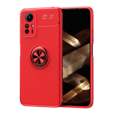 Funda Silicona Carcasa Ultrafina Goma con Magnetico Anillo de dedo Soporte SD1 para Xiaomi Redmi Note 12S Rojo